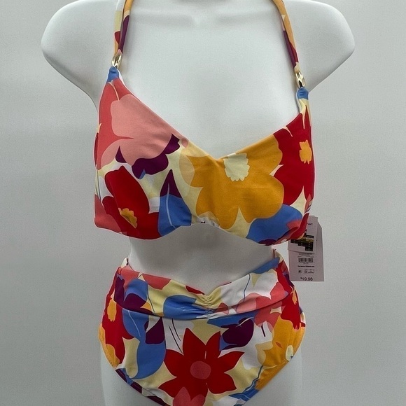 Time and Tru Women's Floral X-Back Swim Top - Picture 8 of 9